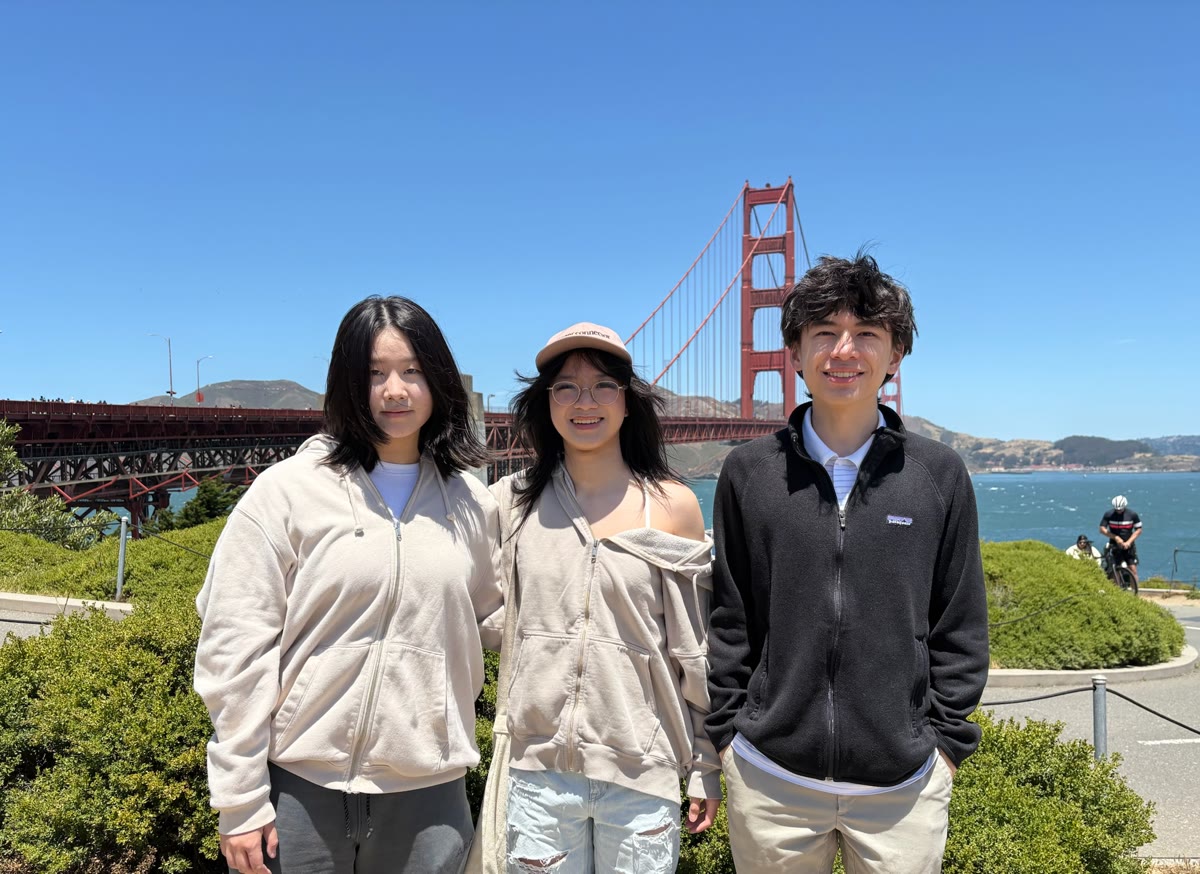 The three Sam founders together at the Golden Gate Bridge.